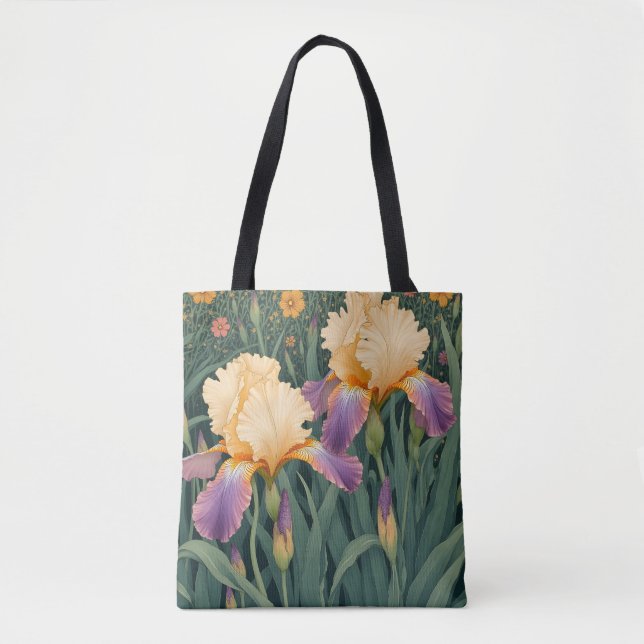Bolsa Tote Creme e Íris Roxo (Frente)