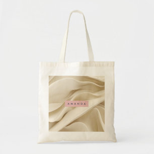 Bolsa Tote Creme Macio Personalizado Fluxo Mínimo Abstrato