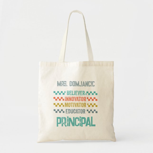 Bolsa Tote Crente, Inovador, Motivador, Diretor Educador (Frente)