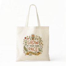 Cresça ao Seu Próprio Ritmo Floral Botânico Tote d
