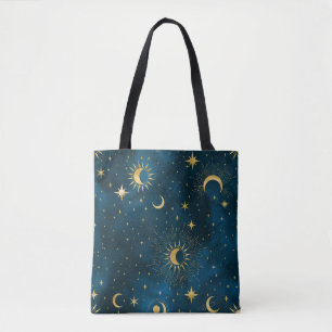 Bolsa Tote Crescent Moon Starry Night Celestial