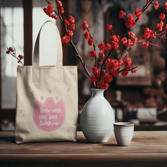 Bolsa Tote Crescer Com Amor E Sol (Grow With Love And Sunshine Tote Bag)