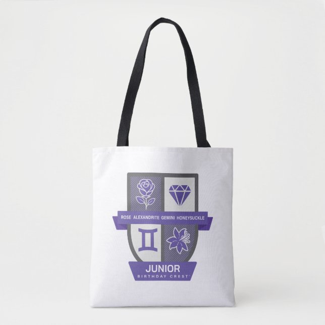 Bolsa Tote Crest™ de Aniversário de Gêmeos para 1-21 de junho (Frente)