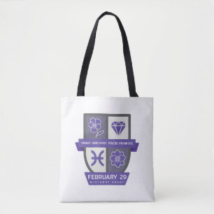 Bolsa Tote Crest™ de Aniversário de Peixes para 19-29 de Feve