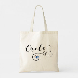 Bolsa Tote Crete Heart Flag, Greece, Cretan