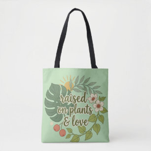 Bolsa Tote Criado em Plantas & Amor Vintage Terra Natureza Am