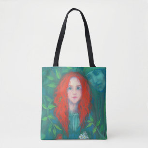 Bolsa Tote Criança da floresta, garota verde de fantasia