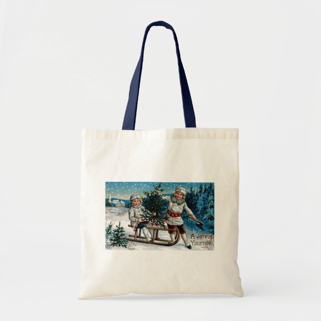 Bolsa Tote Crianças andando de trenó (Frente)
