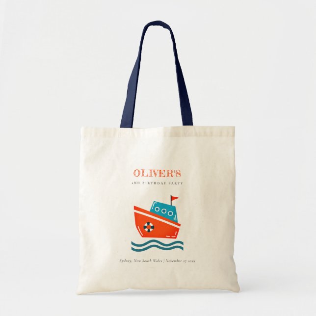 Bolsa Tote Crianças Brilhantes, Barcos Náuticos, Qualquer Ida (Frente)