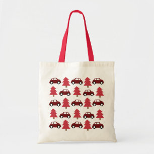Bolsa Tote Crianças Crianças Carro de Brinquedo Vermelho Árvo