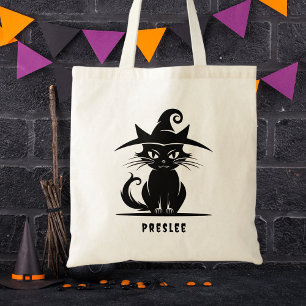 Bolsa Tote Crianças de Gatos Pretos do Dia das Bruxas, em Pre