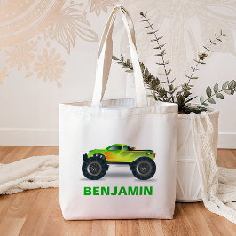 Bolsa Tote Crianças do Caminhão Monstro Verde