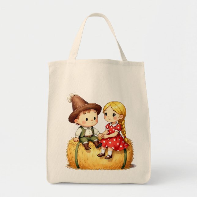Bolsa Tote Crianças do Interior em um Fardo de Feno (Frente)