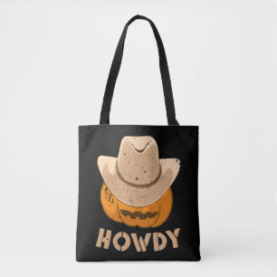 Bolsa Tote Crianças Howdy Cowboy Pumpkin Boys Meninas Hallowe