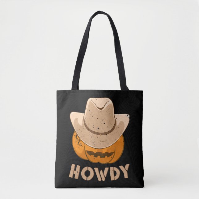 Bolsa Tote Crianças Howdy Cowboy Pumpkin Boys Meninas Hallowe (Frente)