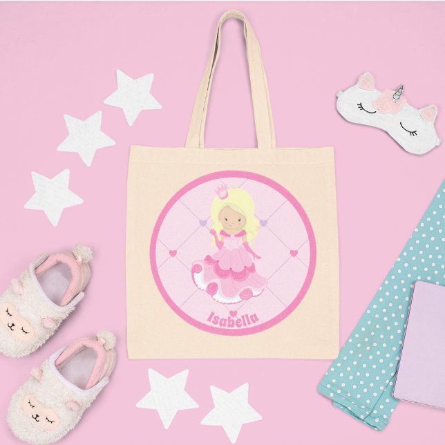 Bolsa Tote Crianças Meninas Personalizadas da Princesa Rosa b (Criador carregado)
