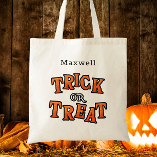 Bolsa Tote Crianças Modernas Felizes Truque de Halloween ou T