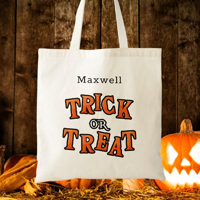 Bolsa Tote Crianças Modernas Felizes Truque de Halloween ou T (Criador carregado)