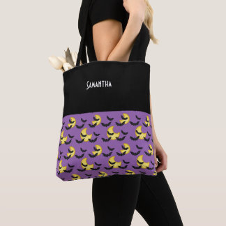 Bolsa Tote Crianças Morcegos De Halloween Voando Crescent Moo