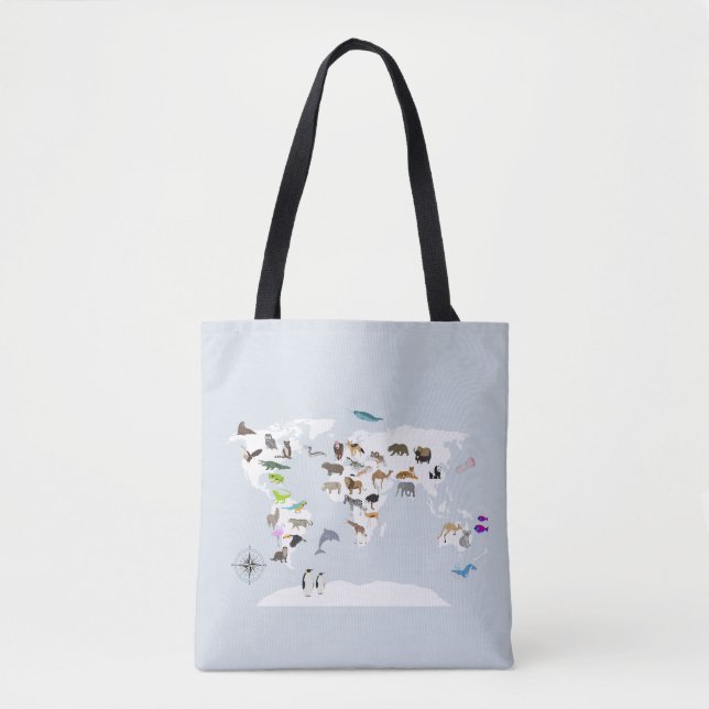 Bolsa Tote Crianças - O Mundo dos Animais (Frente)