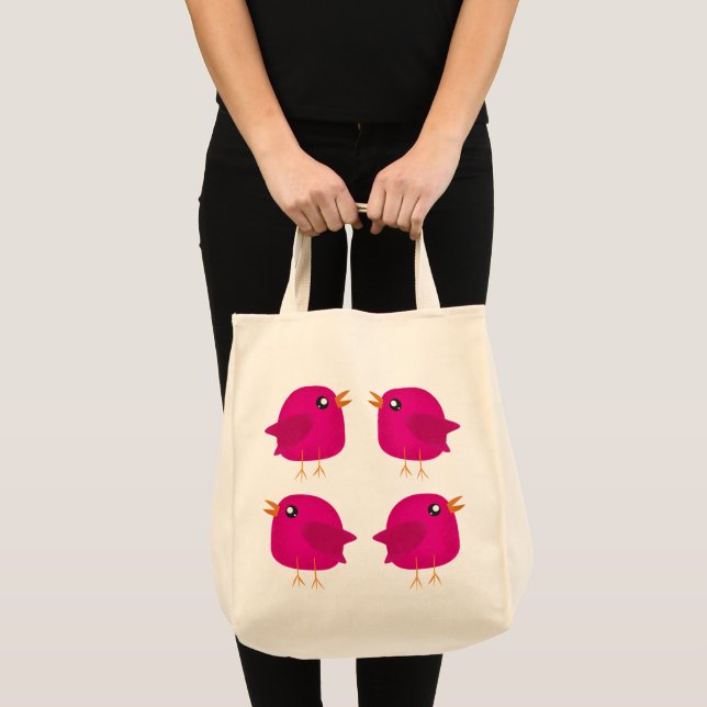 Bolsa Tote Crianças passarinho fofo  (Frente (produto))