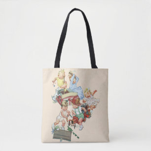 Bolsa Tote Crianças Pequenas Antigas Brincando com Caminhões 