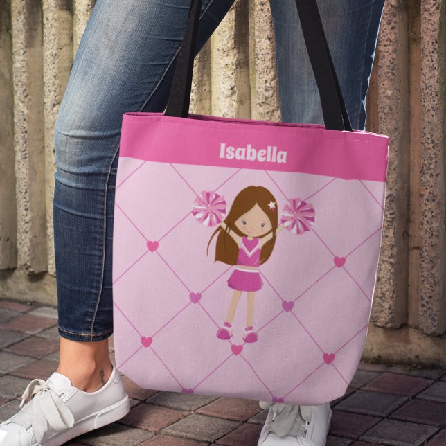 Bolsa Tote Crianças Personalizadas e Bonitas Cheerhead Rosa C (Criador carregado)