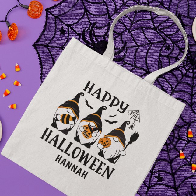 Bolsa Tote Crianças Personalizadas Gnomos Cutes de Halloween (Criador carregado)
