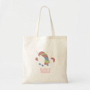 Bolsa Tote Crianças Unicorn Biblioteca Colorida Tote Bag
