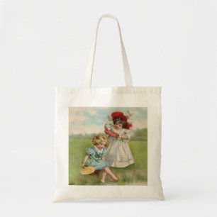Bolsa Tote Crianças Vitorianas Jardim de Verão Vintage Menina