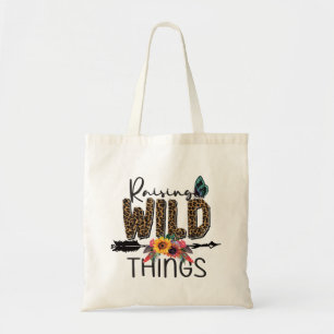 Bolsa Tote Criando Coisas Selvagens Estampa de Leopardo Flore