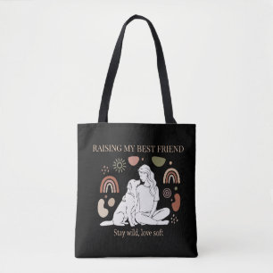 Bolsa Tote Criando Meu Melhor Amigo Boho Mãe de Cachorro