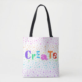 Bolsa Tote Criar com Pontos Polka Arco-íris