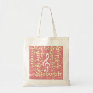Bolsa Tote criar nome personalizado com nota musical