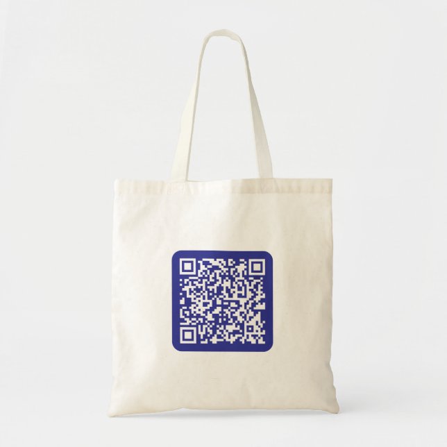 Bolsa Tote Criar um código de QR digitalizável | Azul Escuro  (Frente)