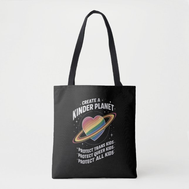 Bolsa Tote Criar Um Planeta Mais Kinder Para Jovens LGBTQ (Frente)