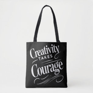 Bolsa Tote Criatividade ganha coragem Design inspirada na art