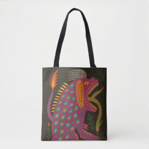 Bolsa Tote Criatura Mítica - Impressão de Arte Folk