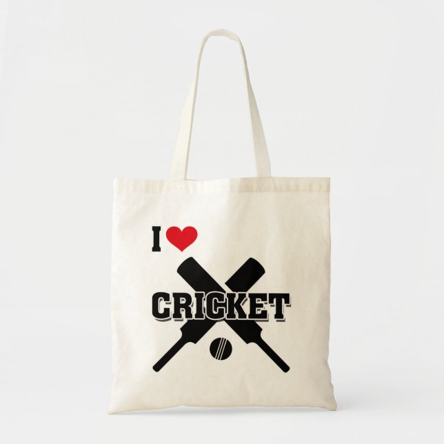 Bolsa Tote Cricket, Eu Adoro Cricket (Frente)