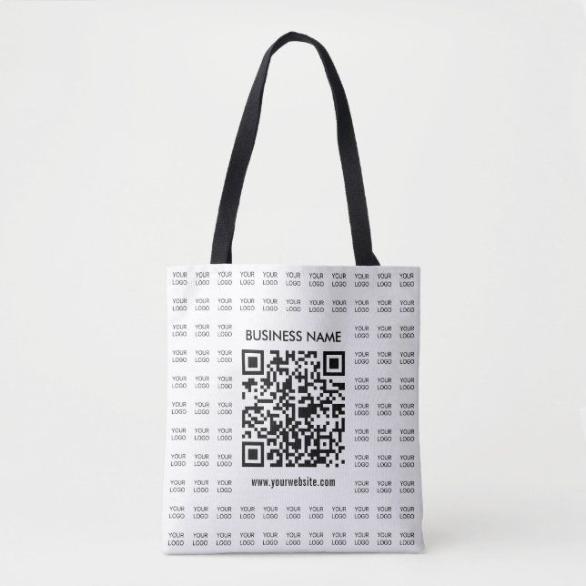 Bolsa Tote Crie instantaneamente o código QR e o padrão de lo (Frente)