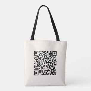 Bolsa Tote Crie Instantaneamente um Código QR   Branco Esmaec