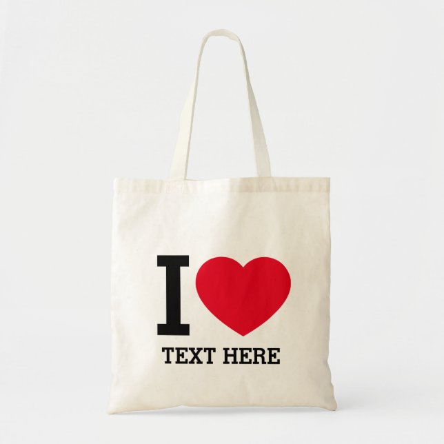 Bolsa Tote Crie o seu próprio divertido Eu amo  (Frente)