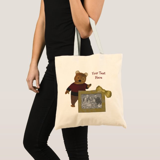 Bolsa Tote Crie o seu próprio Urso de Fotos Personalizado (Frente (produto))