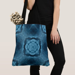 Bolsa Tote Crie seu próprio Impressão de patch azul denim per