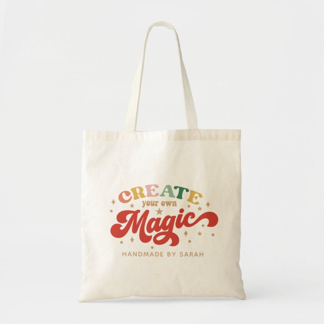 Bolsa Tote Crie Seu Próprio Poder de Menina Mágica (Frente)