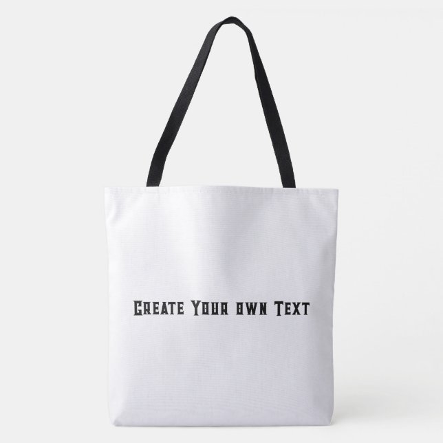 Bolsa Tote Crie seu próprio texto Impresso Grande Comprando L (Frente)