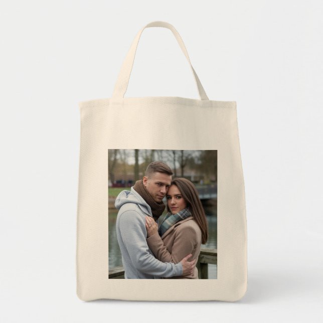 Bolsa Tote Crie sua imagem perfeita de Casal de arte personal (Frente)