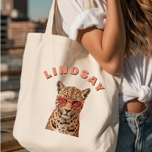 Bolsa Tote Crie Sua Própria Citação Personalizada Leopardo