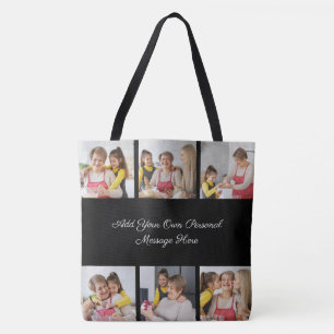Bolsa Tote Crie sua própria colagem de 6 fotos Adicione sua s