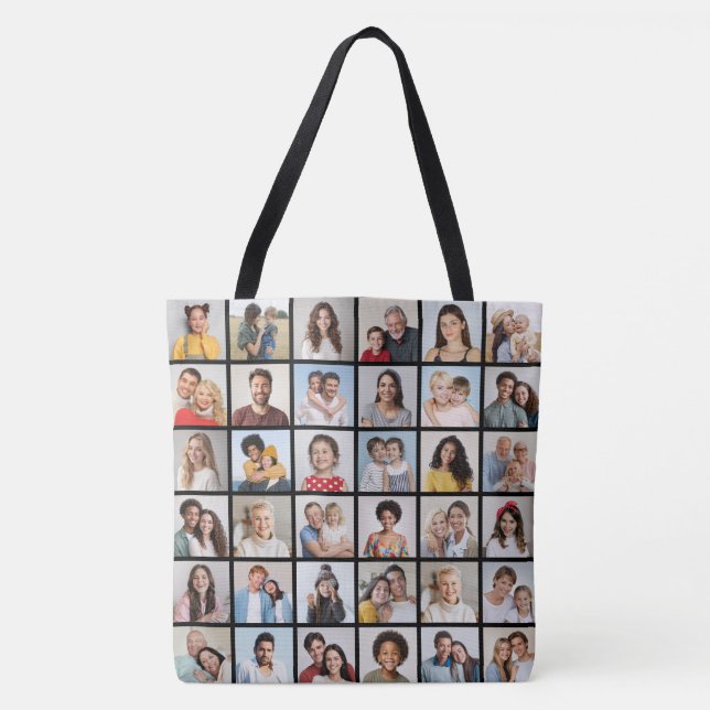 Bolsa Tote Crie Sua Própria Colagem De Fotos 36 (Frente)